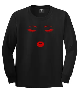 Eyelash Lips Makeup Mens Long Sleeve T-Shirt