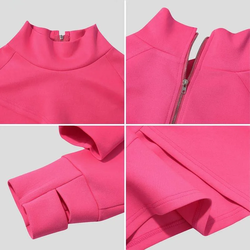 Fashion Crop Tops Turtleneck Long Sleeve Shirt