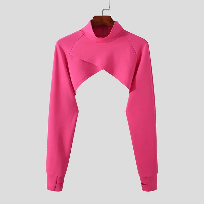 Fashion Crop Tops Turtleneck Long Sleeve Shirt