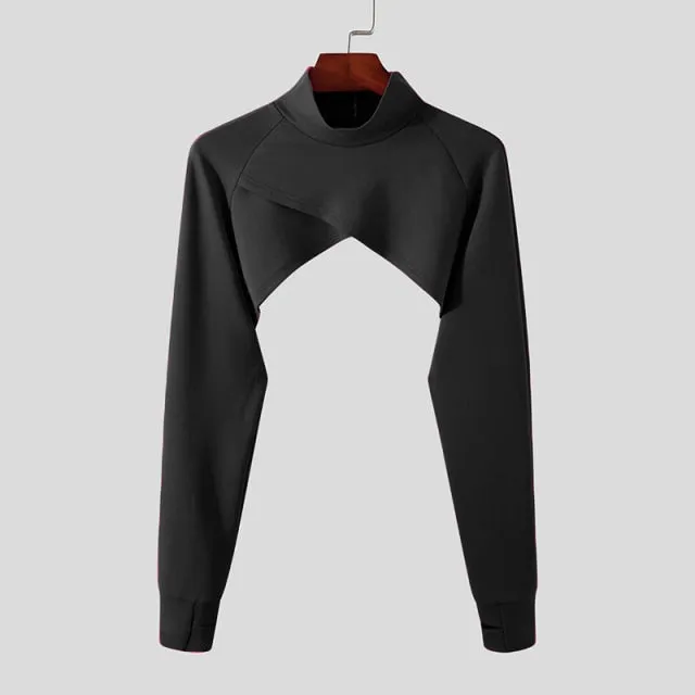 Fashion Crop Tops Turtleneck Long Sleeve Shirt