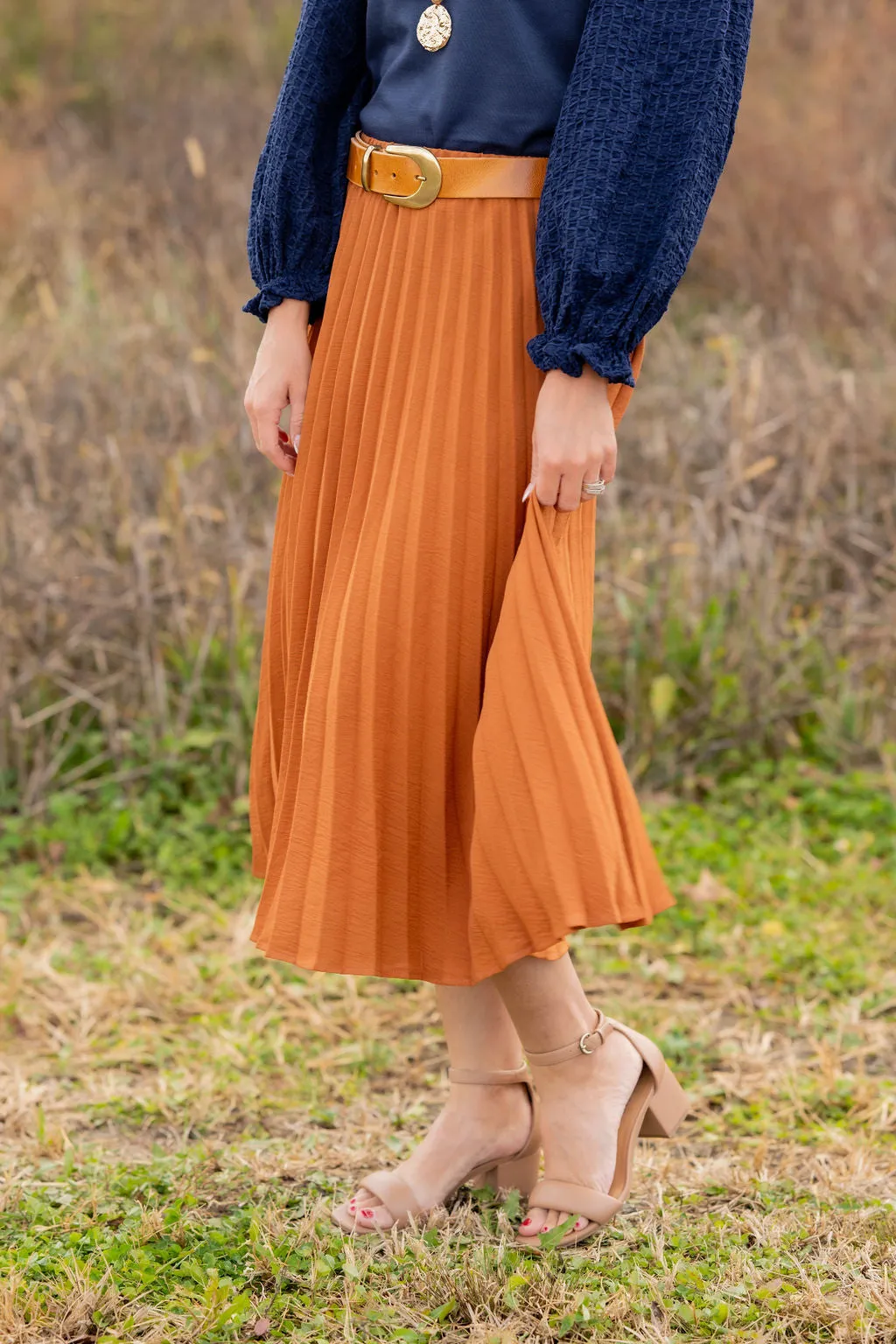 Flirty Pleated Midi Skirt