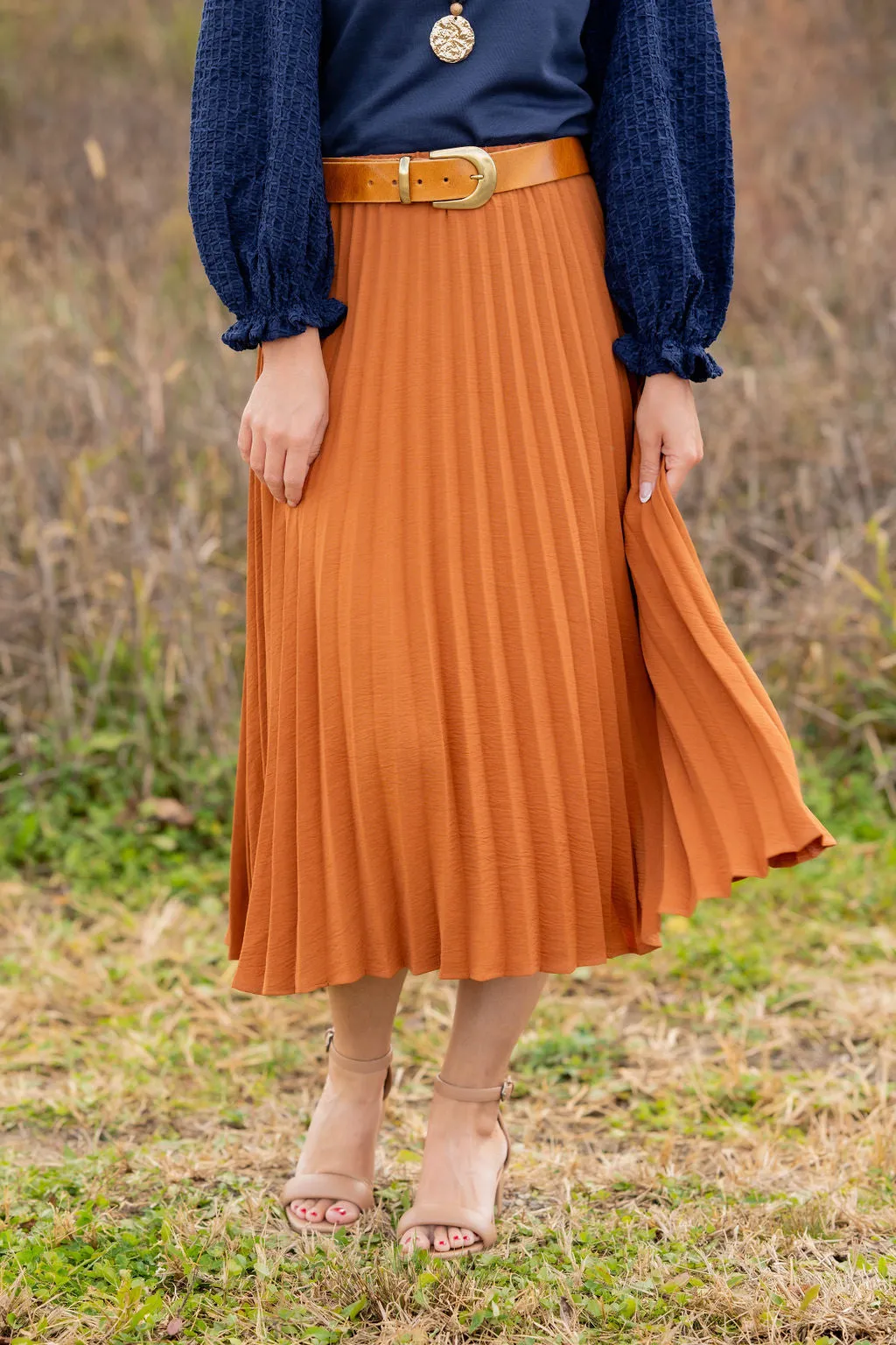 Flirty Pleated Midi Skirt