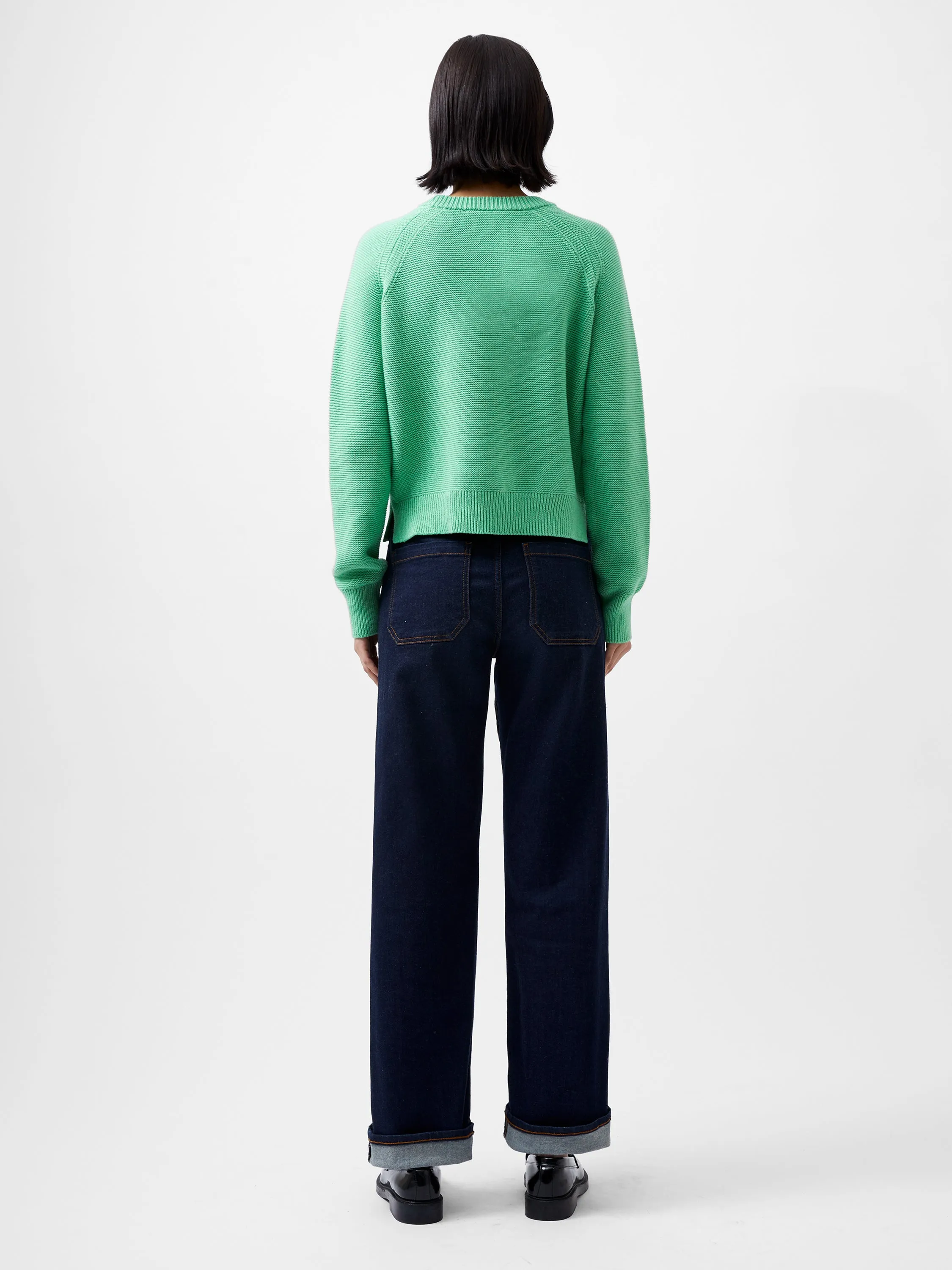 French Connection Lily Mozart Crew Neck Jumper-Minted Green-78XFE