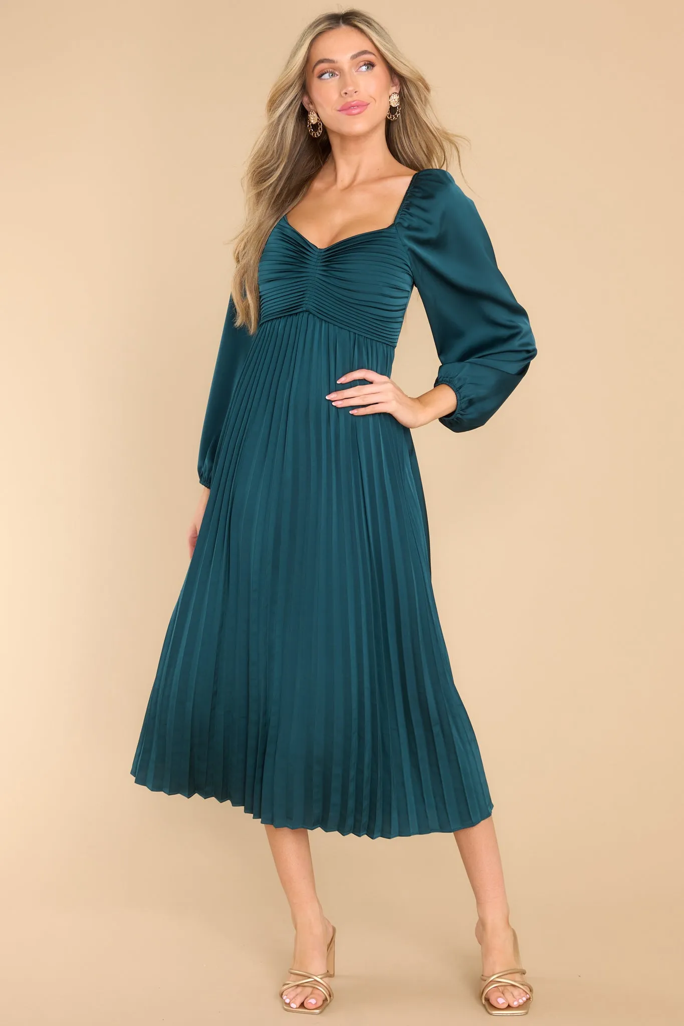 Get It Right Hunter Green Midi Dress