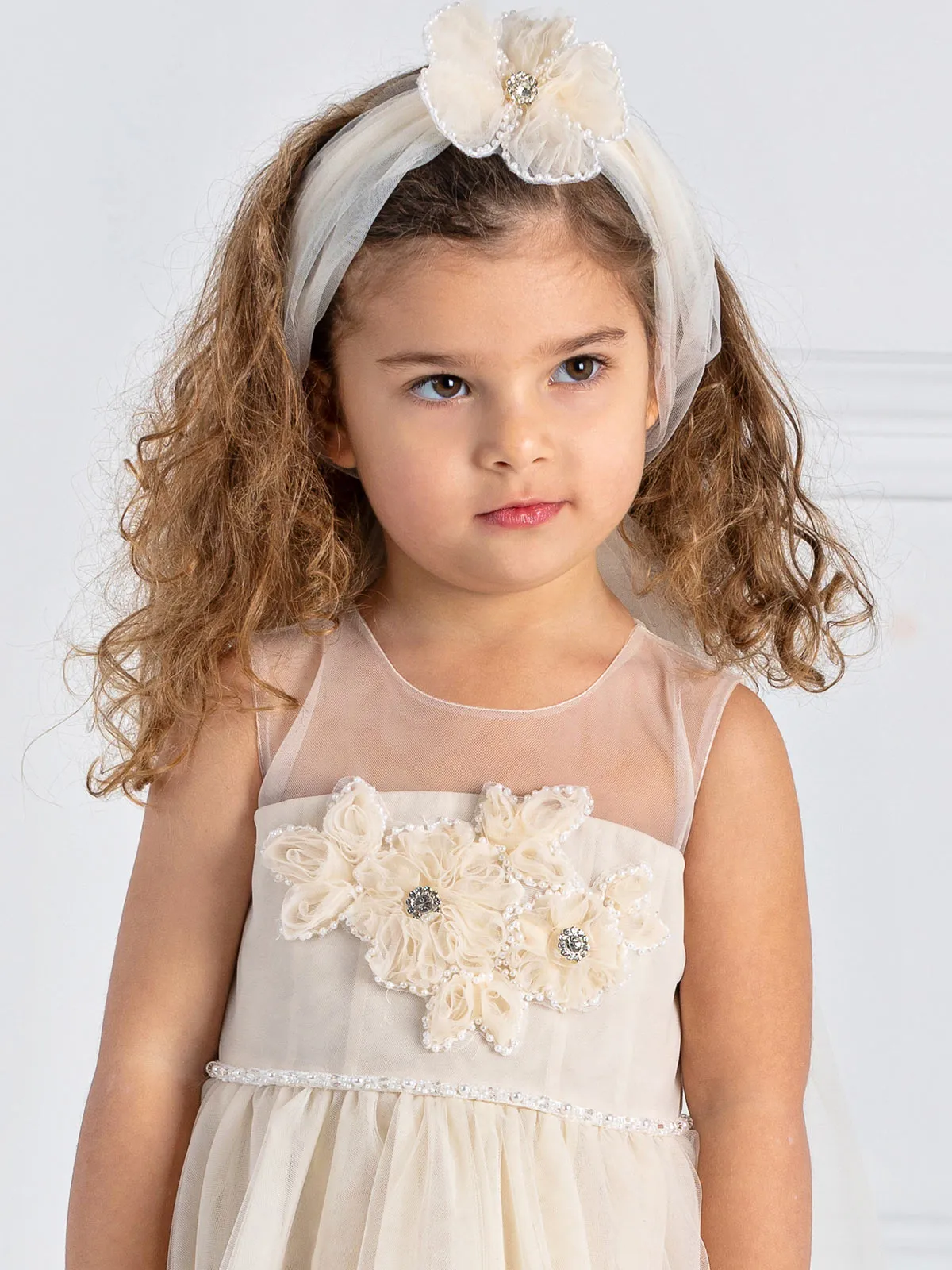 Girl's baptism tulle dress - BRIGHT