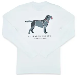 Good Boy: Long Sleeve T-Shirt - Black Lab on White