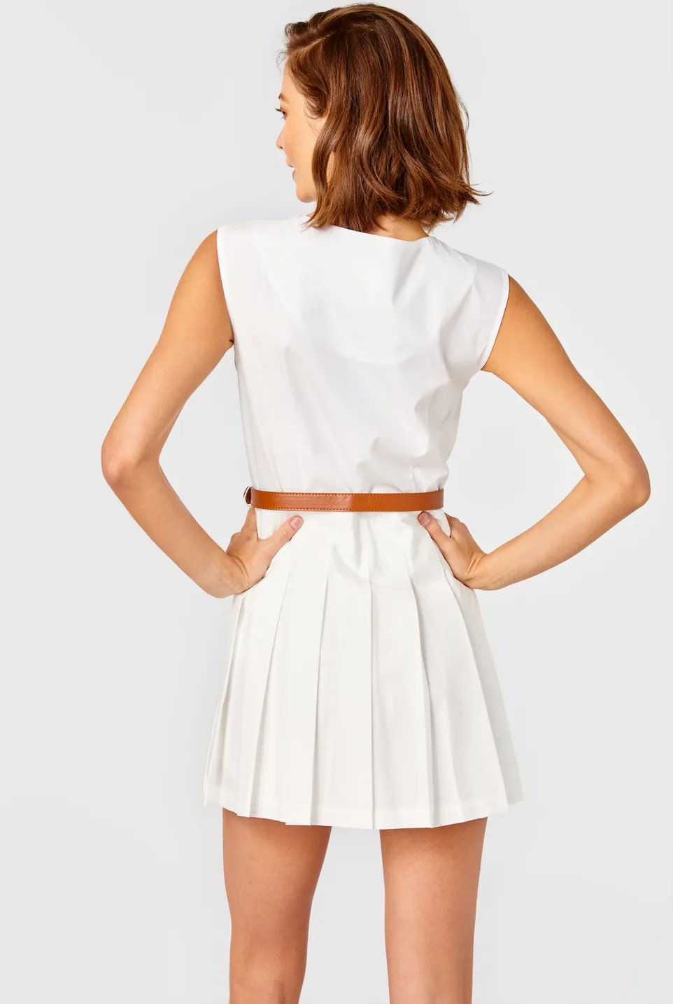 Hadley Romper-Cotton Polyester-Bright White by Cartolina