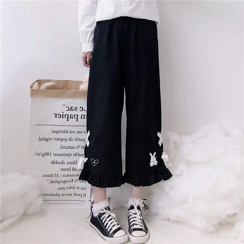 Harajuku Embroidered High-waist Pants