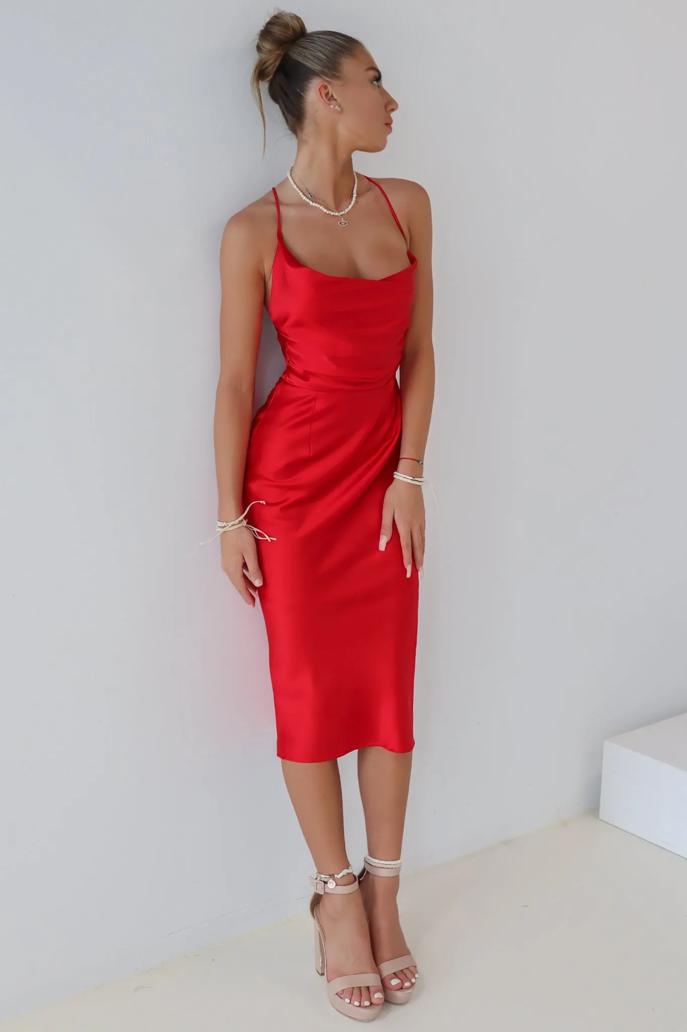 Harlow Midi Dress - Red