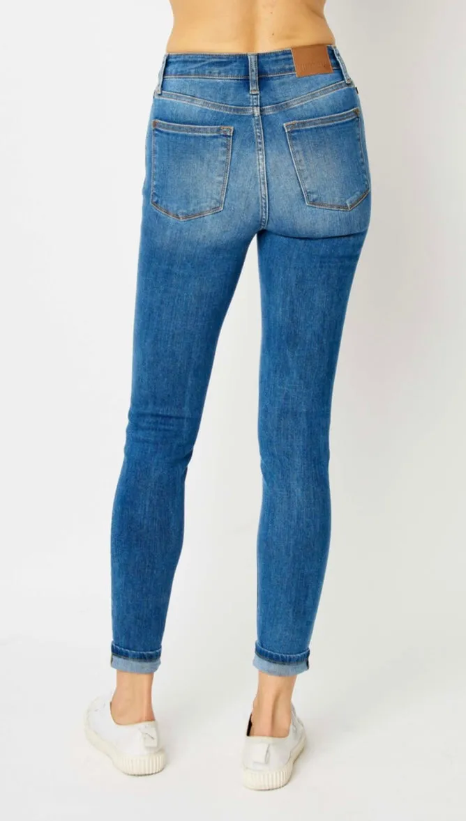 High waist cuff hem skinny Judy Blue