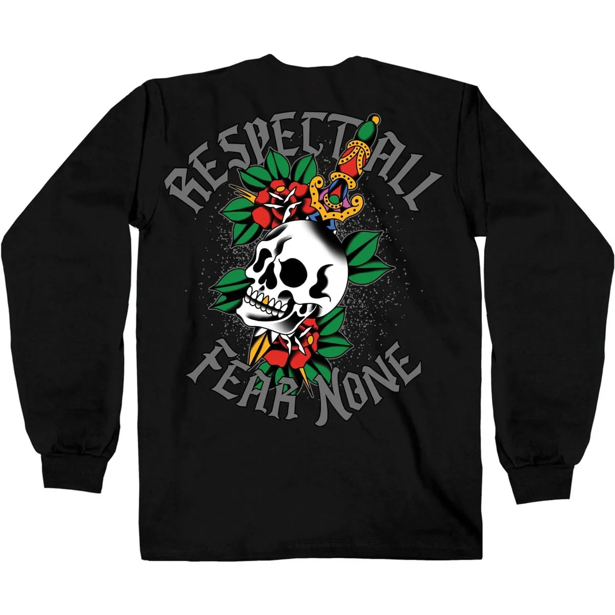 Hot Leathers GMD2514 Men's Black Respect All Fear None Long Sleeve