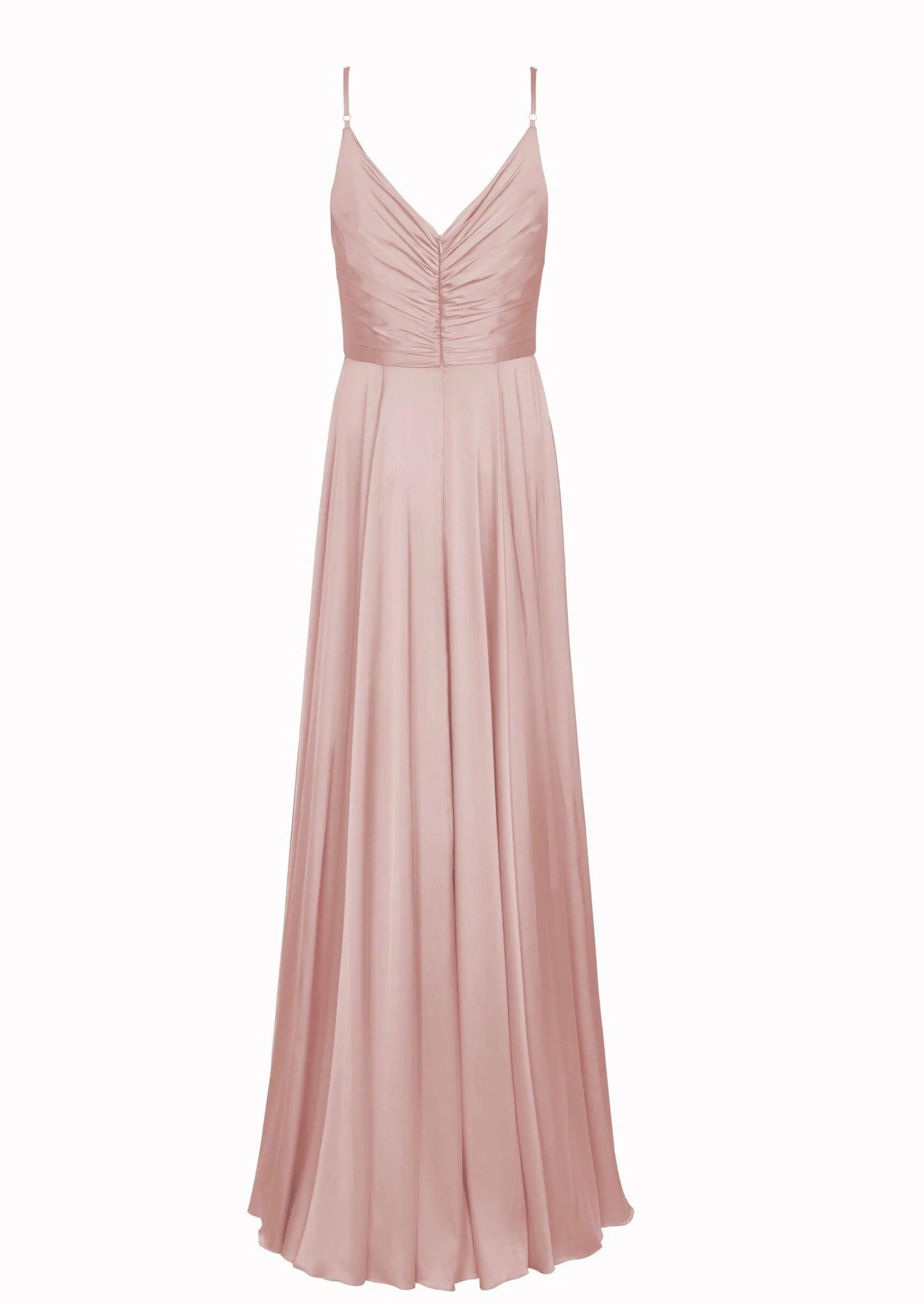 Isla Bridesmaid Dress In Blush Satin