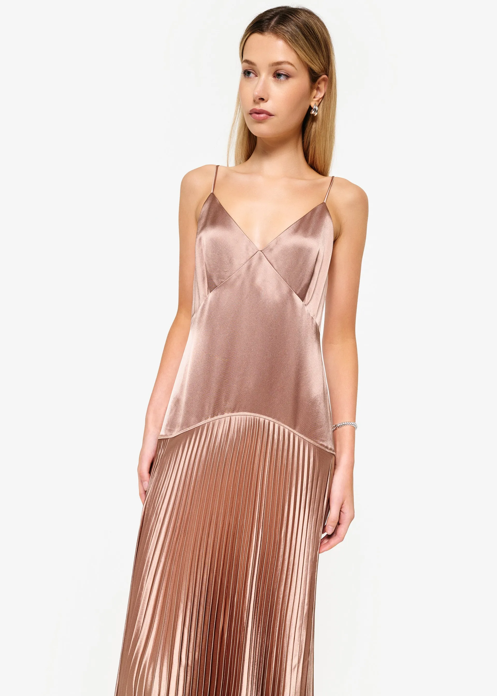 Jennelyn Pleated Gown Mink