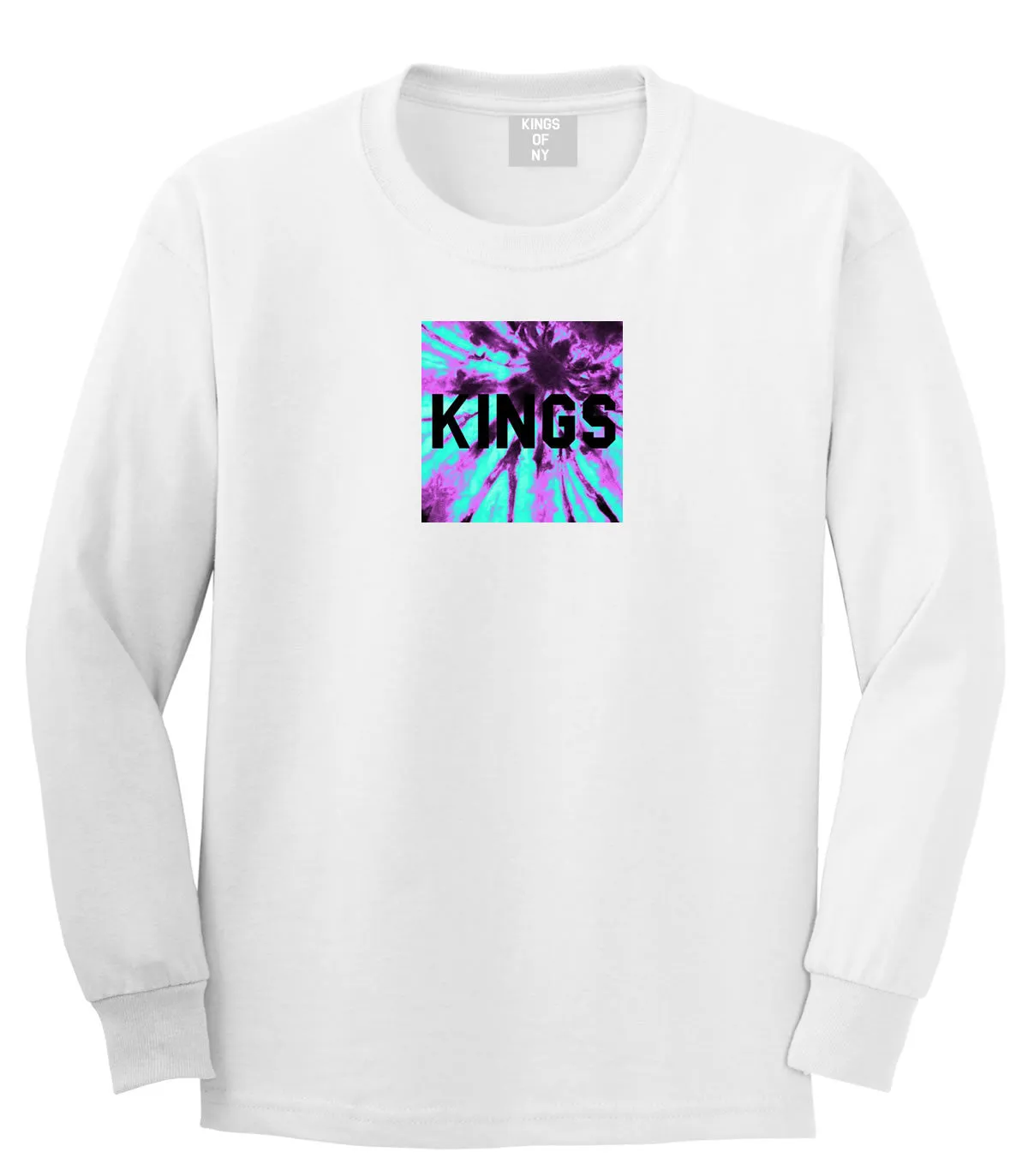 Kings Blue Tie Dye Box Logo Long Sleeve T-Shirt