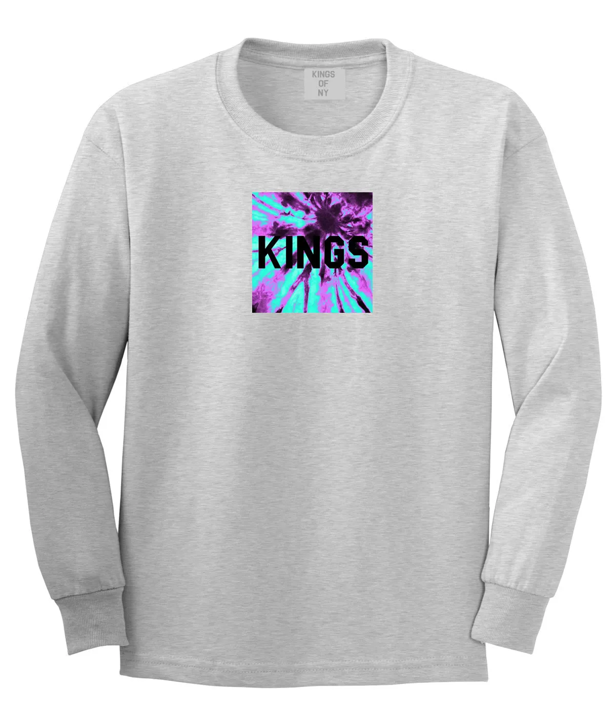 Kings Blue Tie Dye Box Logo Long Sleeve T-Shirt