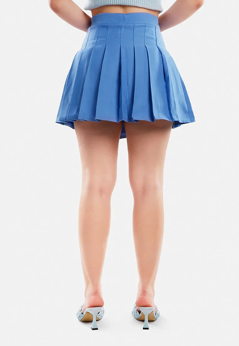 Knife Pleated Mini Skirt