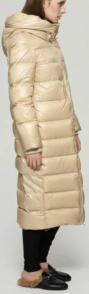 Long Glossy Puffer Down Coat