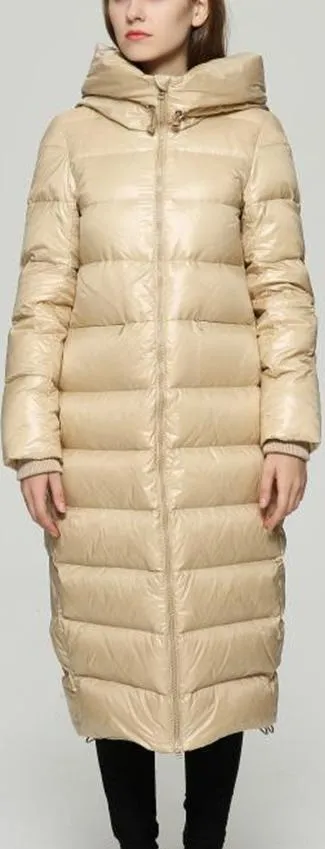 Long Glossy Puffer Down Coat