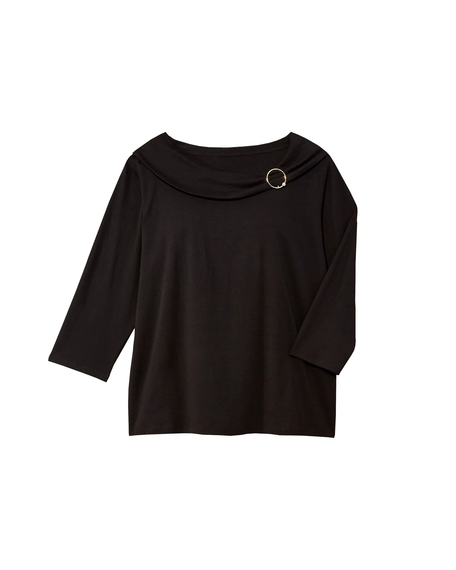 Maddie Cotton Pearl Hardware Detail Top | Black