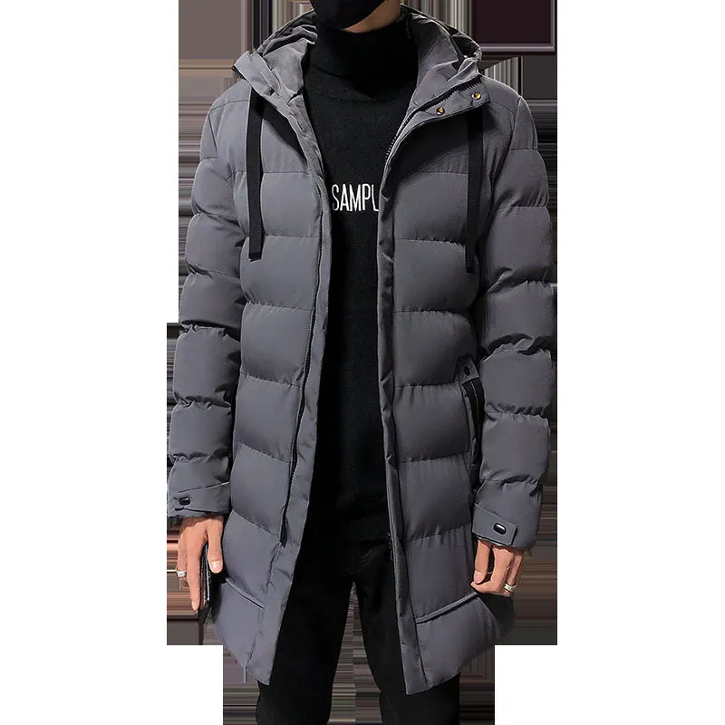 Men's Down Jacket Men's Mid Length Cotton Coat