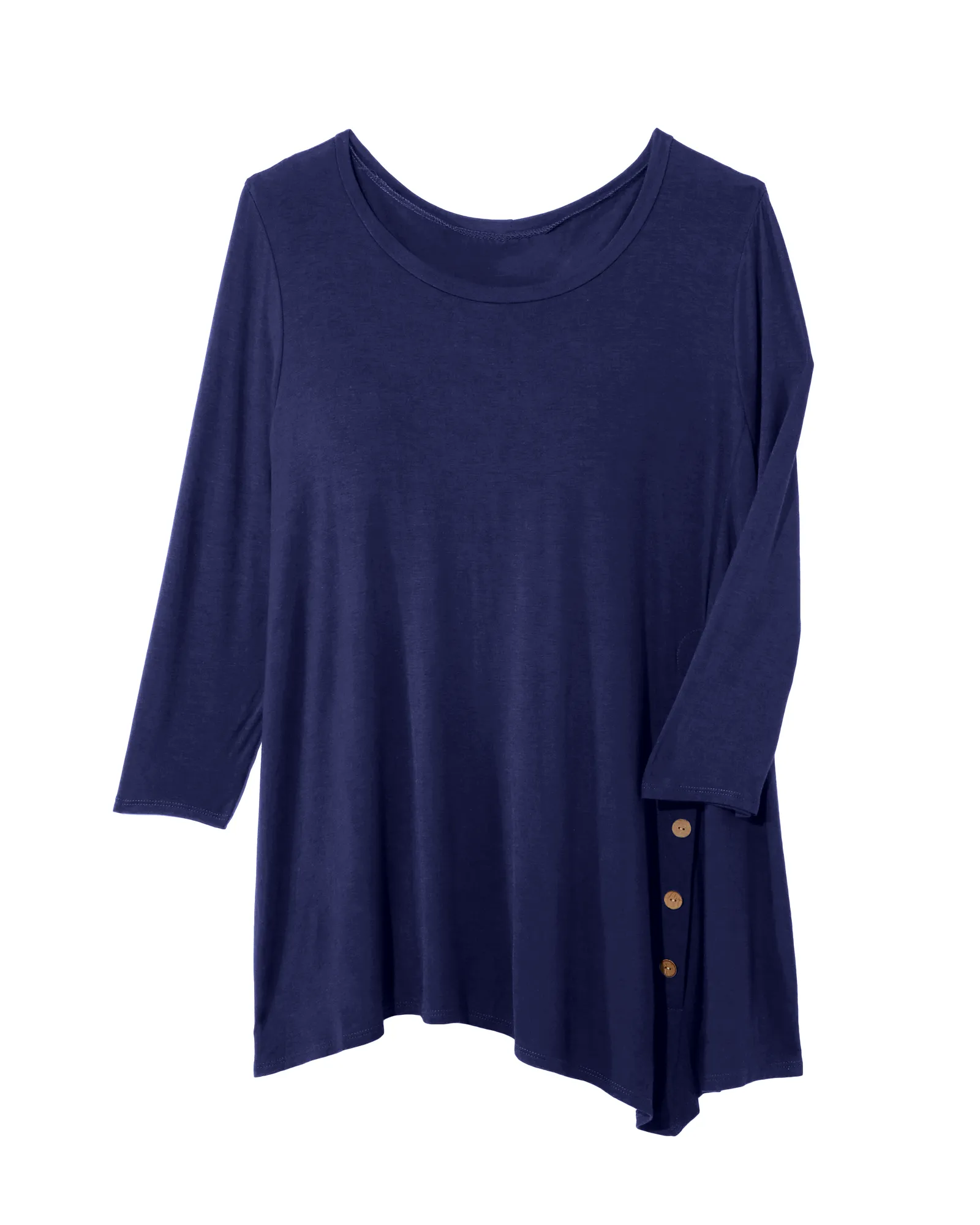 Michelle Asymmetric Detailed Tee | Navy