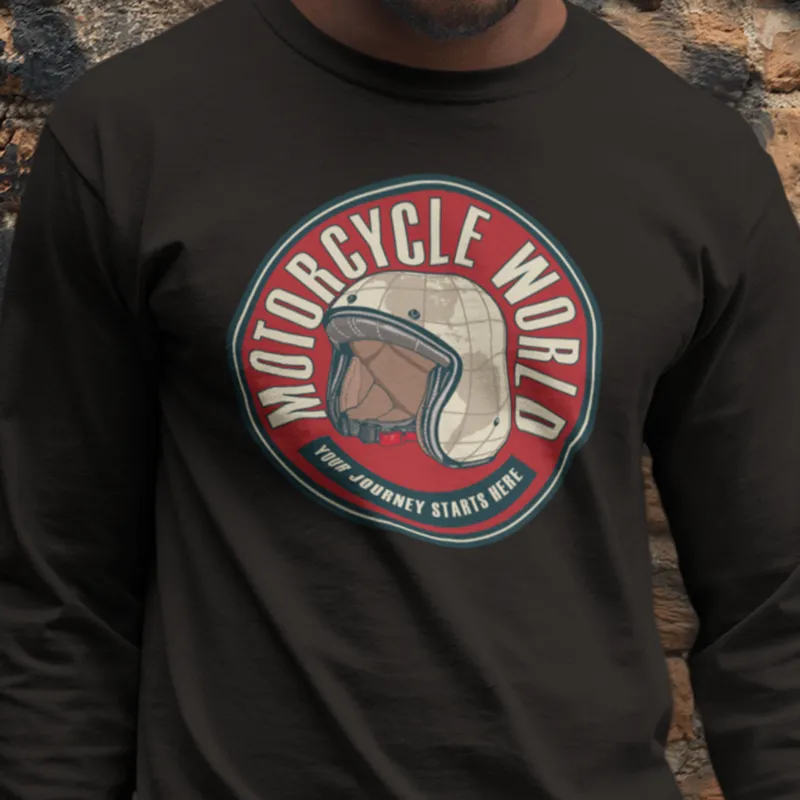 MOTORCYCLE WORLD LONG SLEEVE T SHIRT