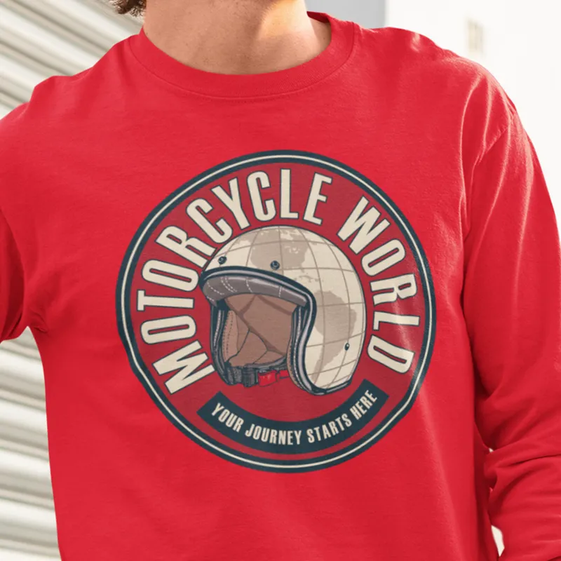 MOTORCYCLE WORLD LONG SLEEVE T SHIRT