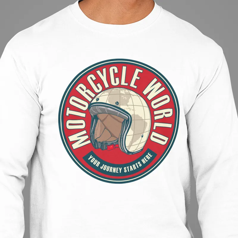 MOTORCYCLE WORLD LONG SLEEVE T SHIRT