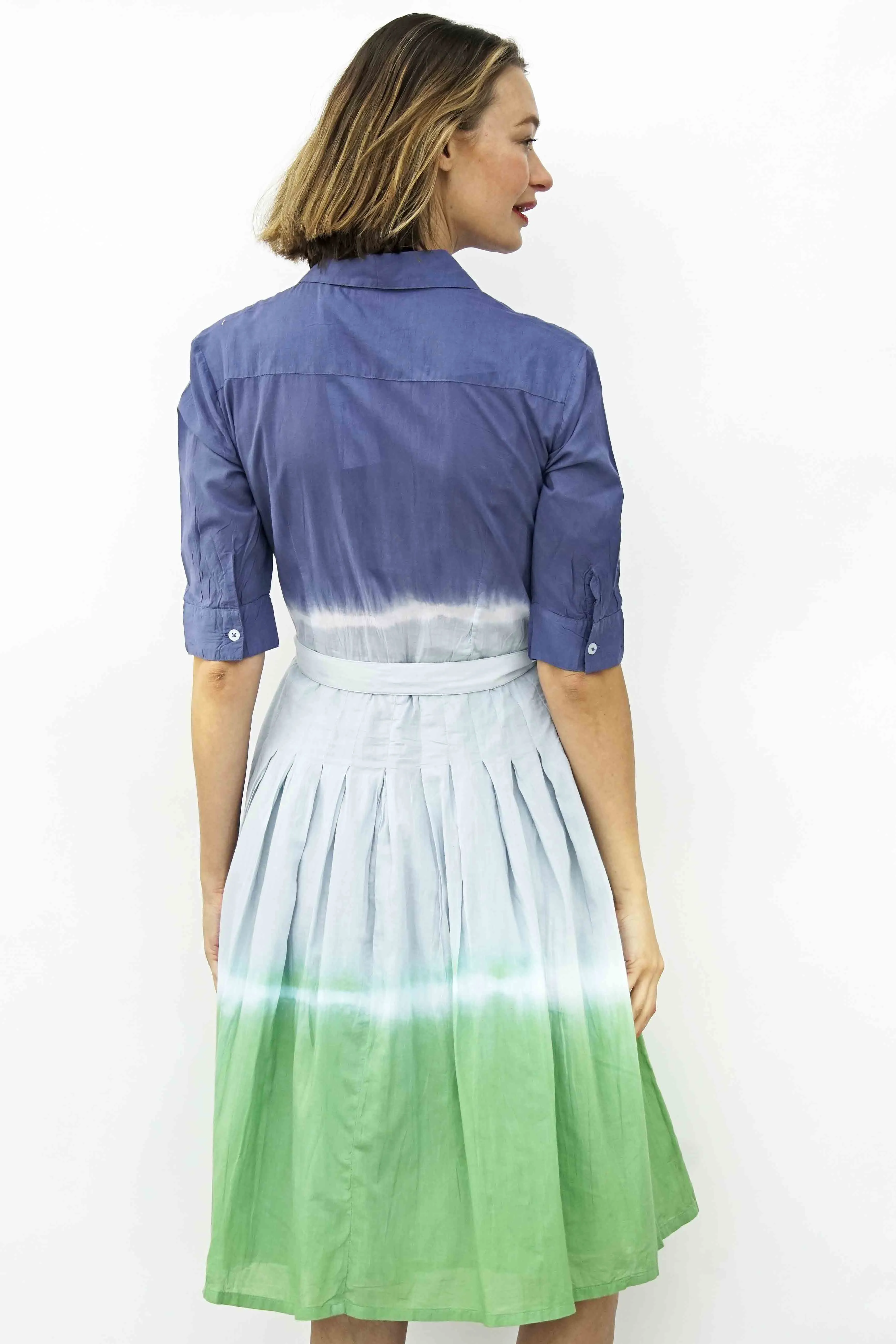 Mrs Maisel Dress - Blue Green Tie Dye Print