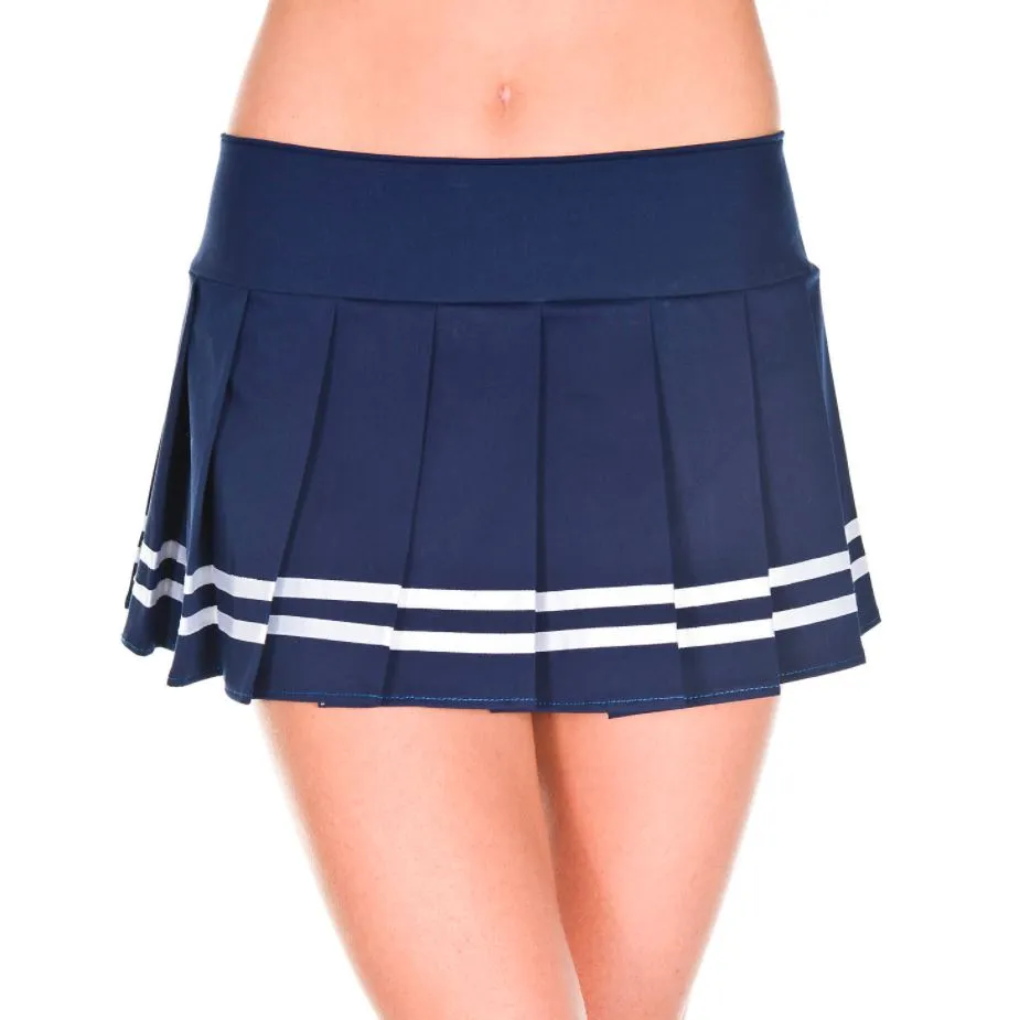 Music Legs Pleated Double Striped Skirt ML185