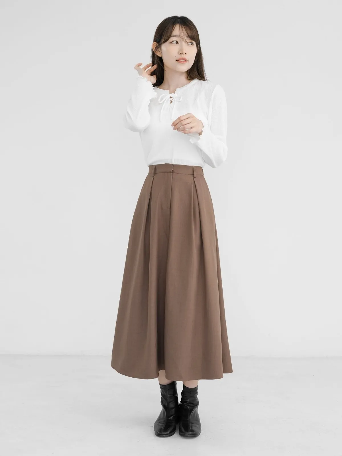 Myka Pleated Midi Skirt