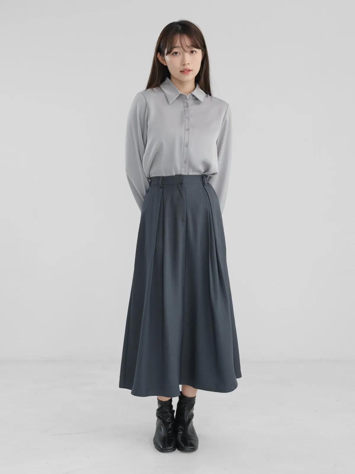 Myka Pleated Midi Skirt