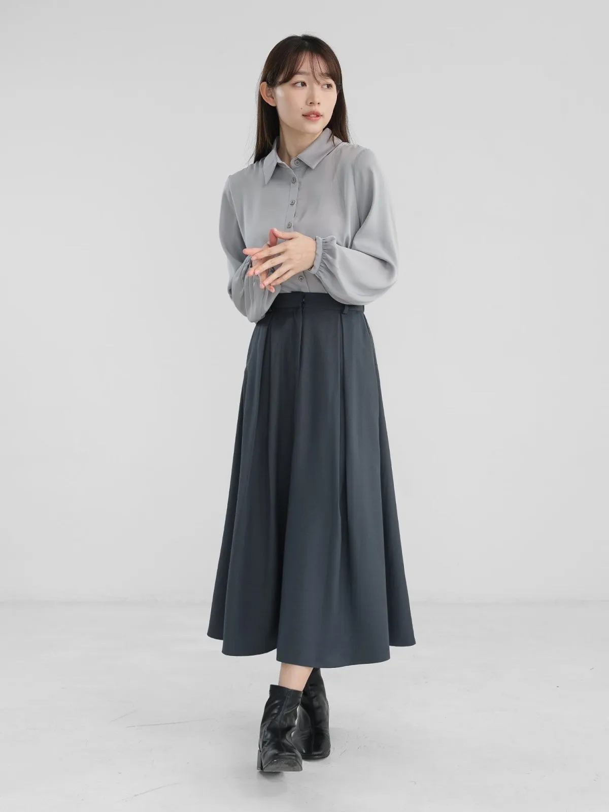 Myka Pleated Midi Skirt