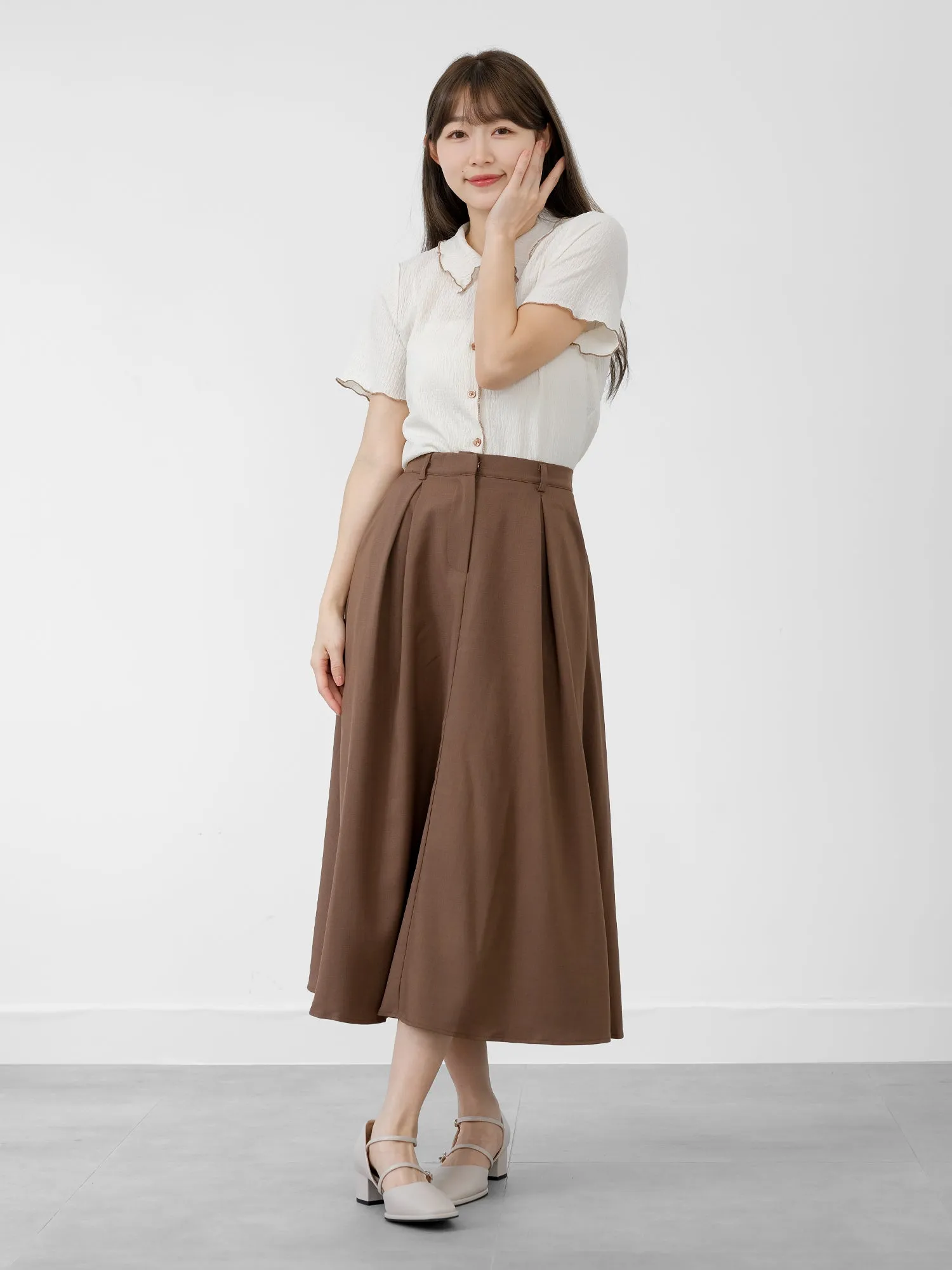 Myka Pleated Midi Skirt