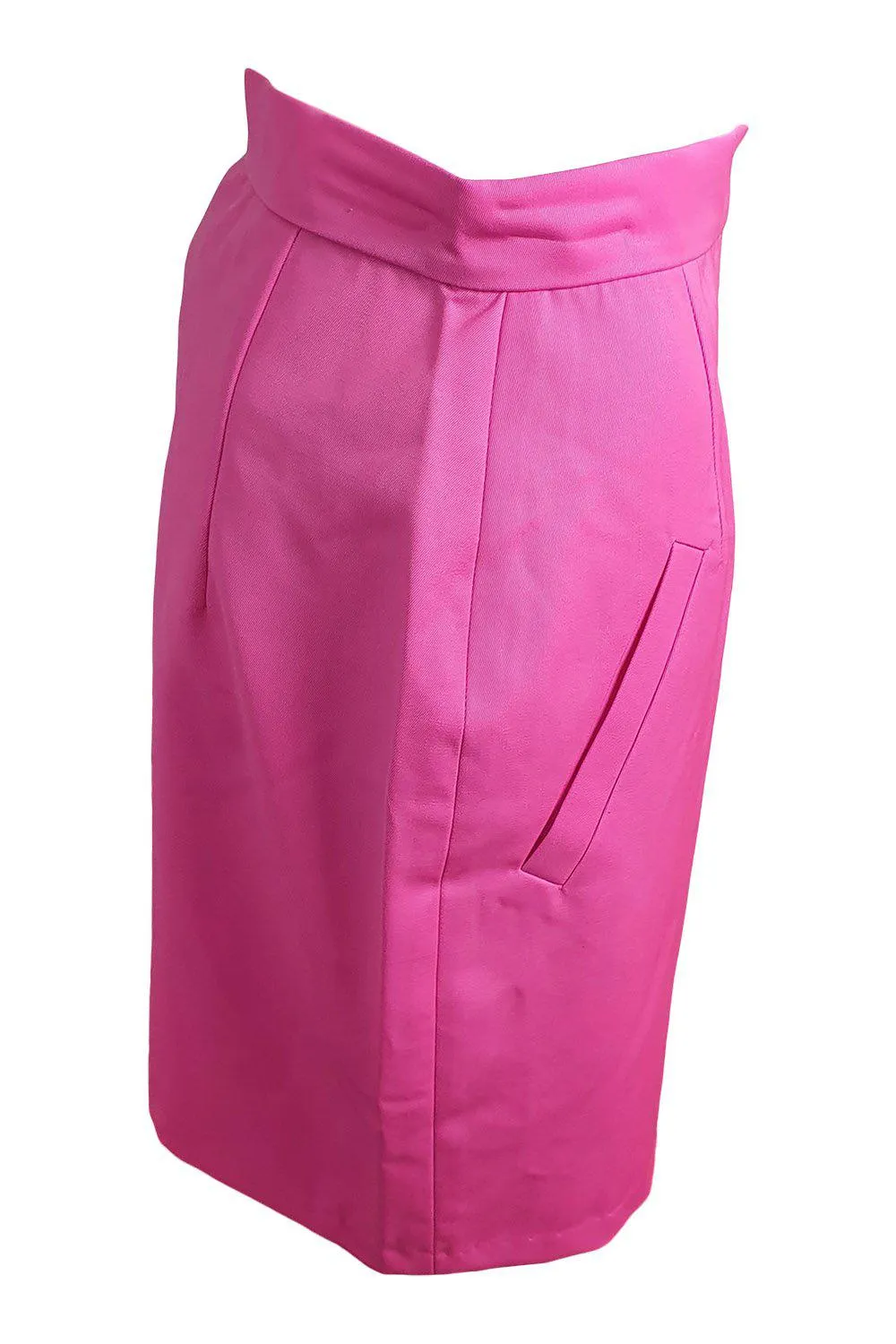 NATASHA ZINKO 100% Wool Hot Pink Slim Fit Mini Skirt (UK 8 | IT 40 | FR 36)