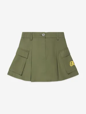 Off-White Girls OW Script Cargo Skirt in Green