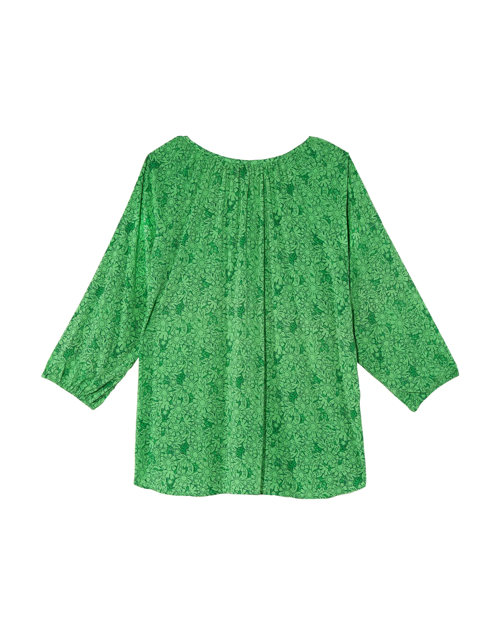 Ondine 3/4 Sleeve Peasant Blouse with Tassels | Forest Green