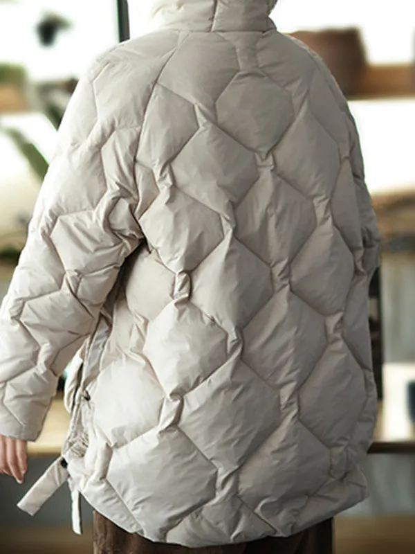 Original Solid Hooded Cotton-Padded Coat