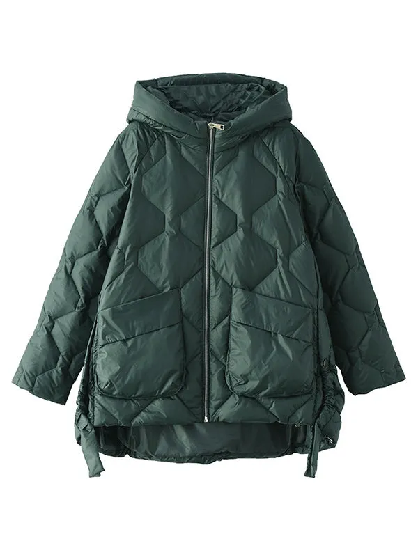 Original Solid Hooded Cotton-Padded Coat