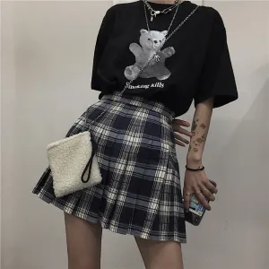 Plaid pleated skirt KF9513