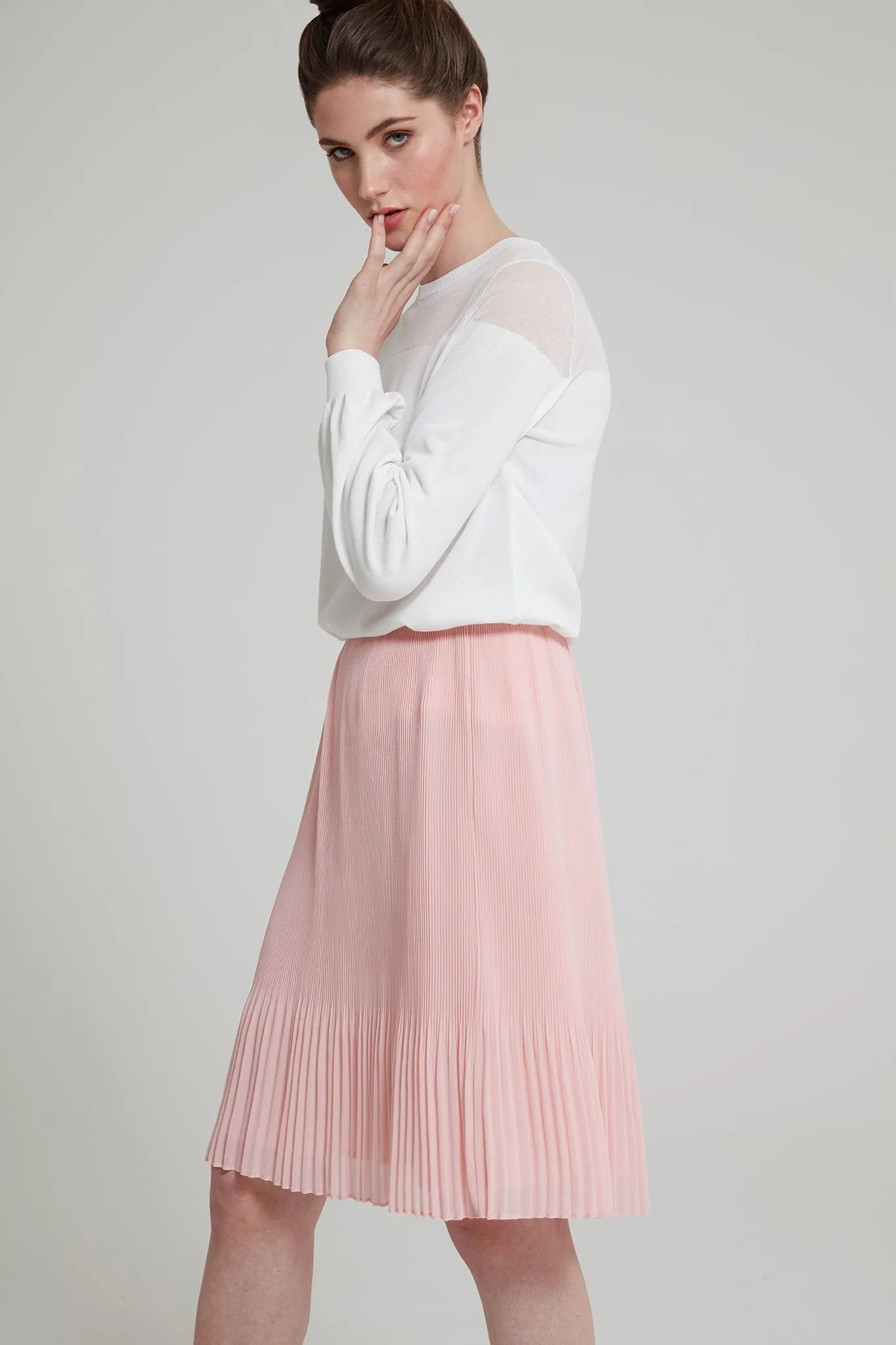 Pleated Crepe Georgette Skirt