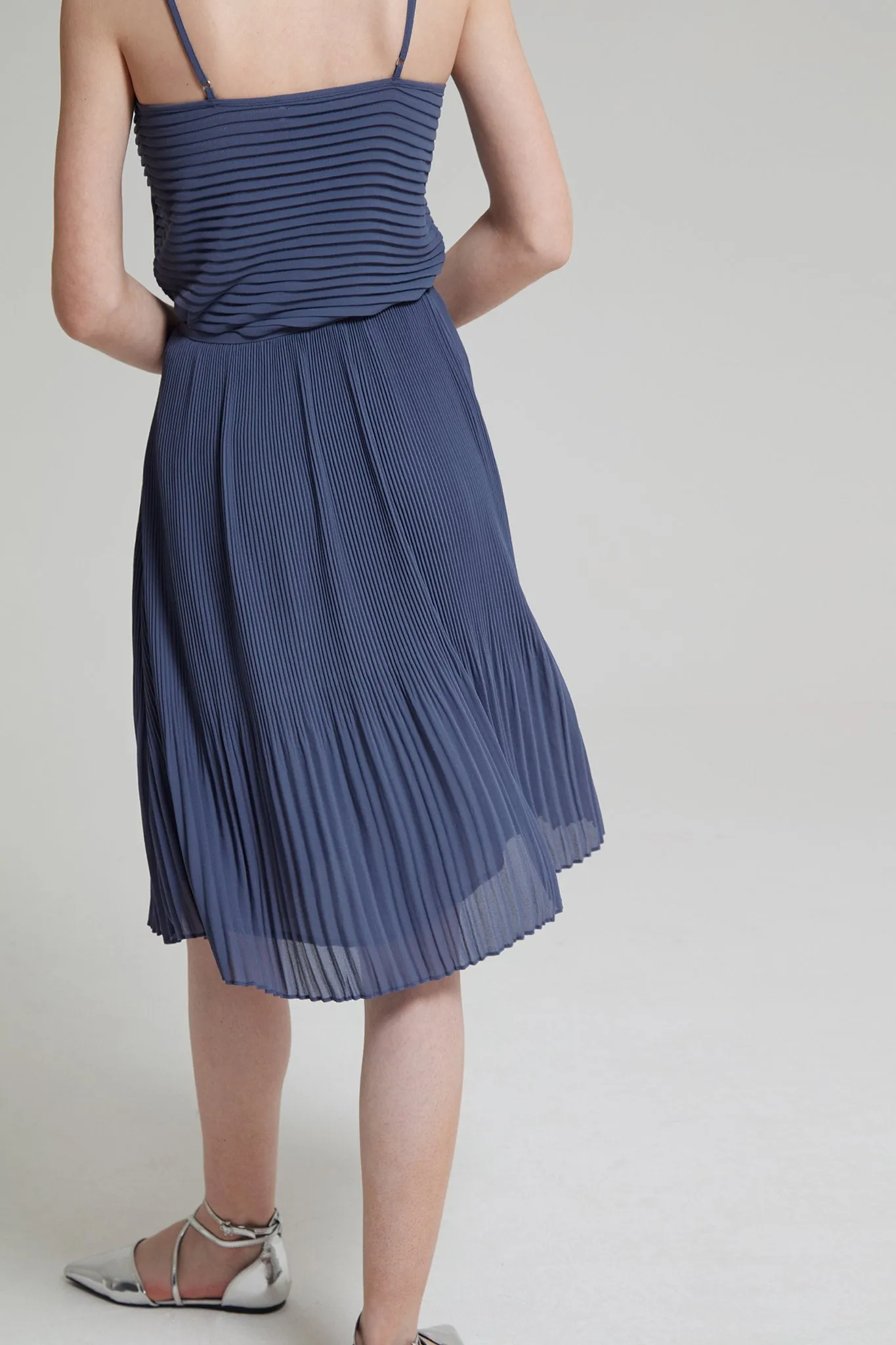 Pleated Crepe Georgette Skirt