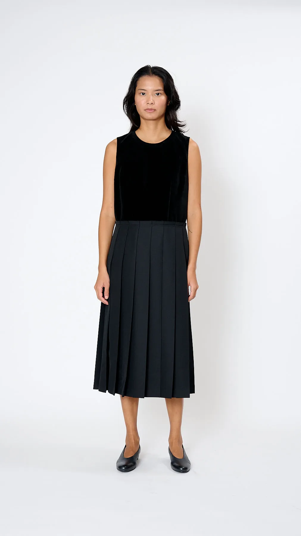 Pleated Dress in Black