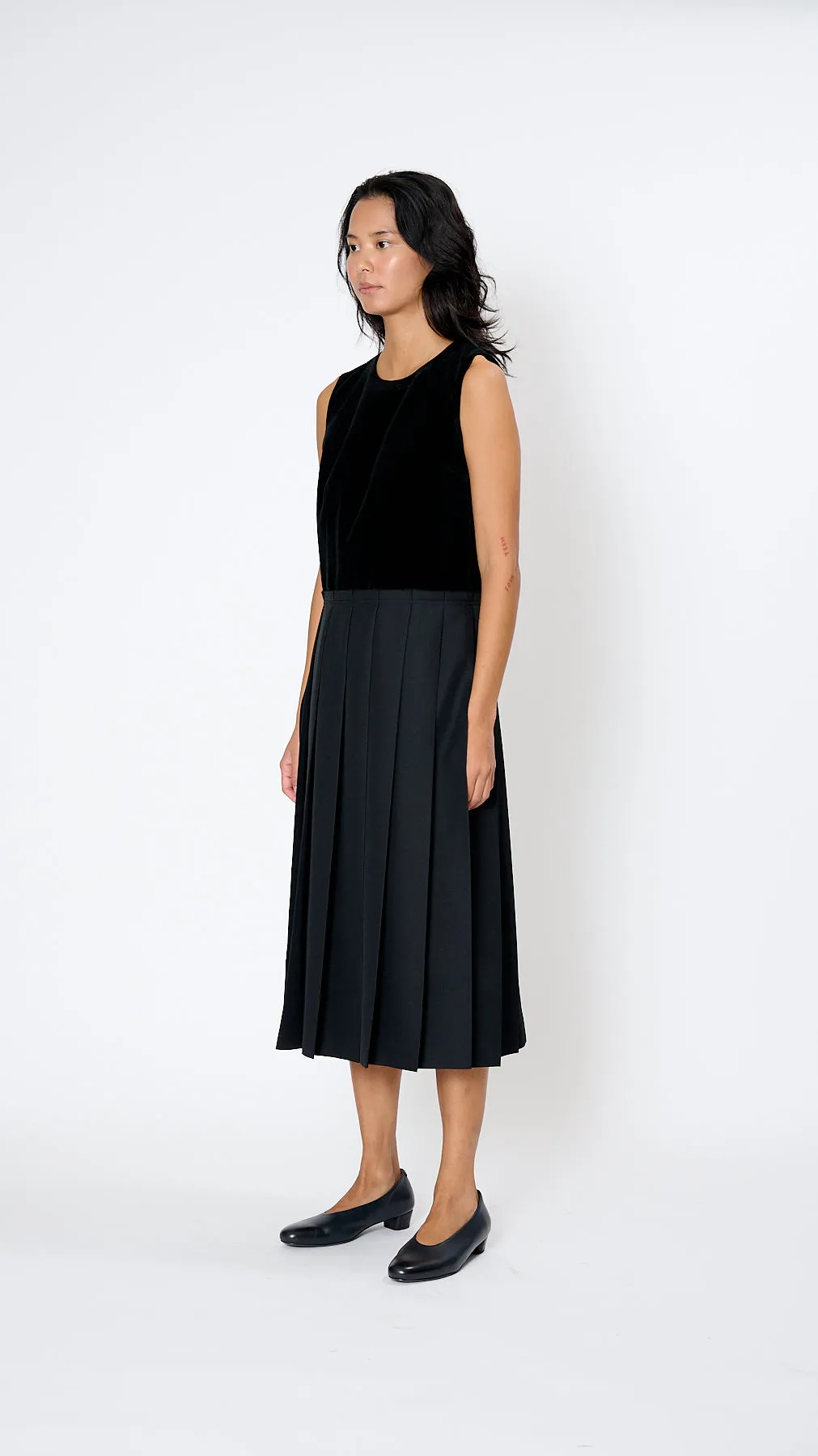 Pleated Dress in Black