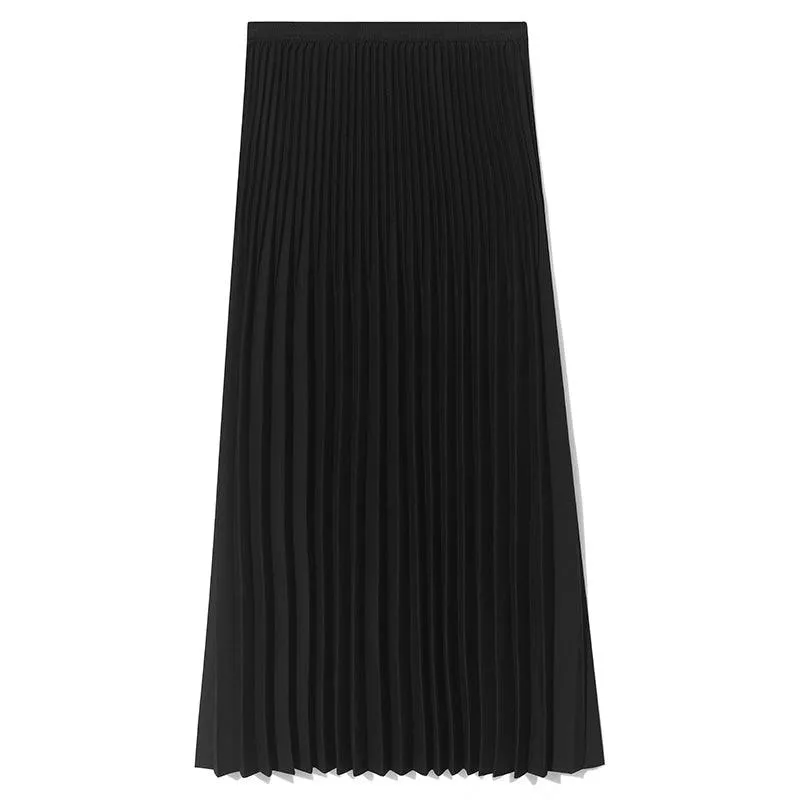 Pleated Mid-Calf Skirt