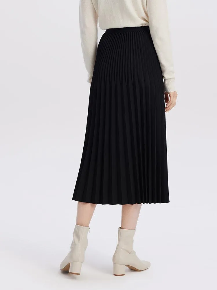 Pleated Mid-Calf Skirt