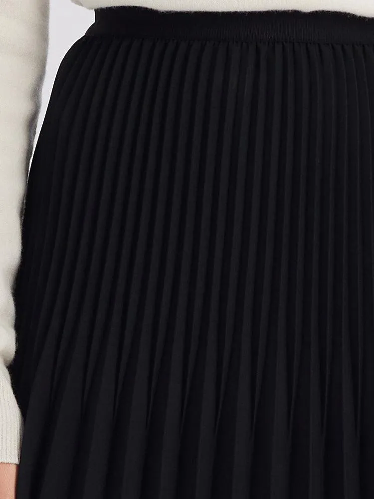 Pleated Mid-Calf Skirt