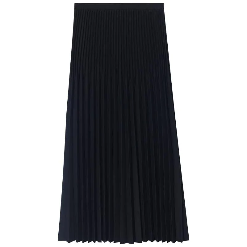 Pleated Mid-Calf Skirt