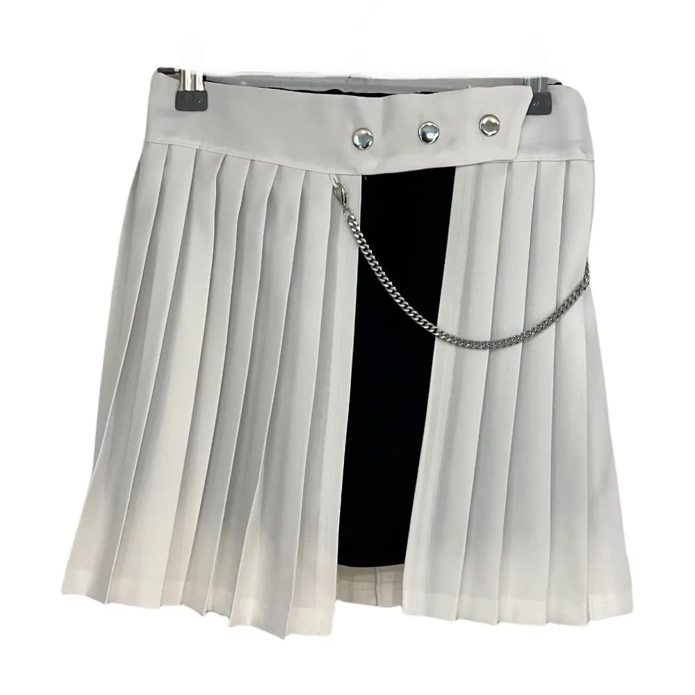 Pleated Mini Skirt with Chain #Original Kpop #121692