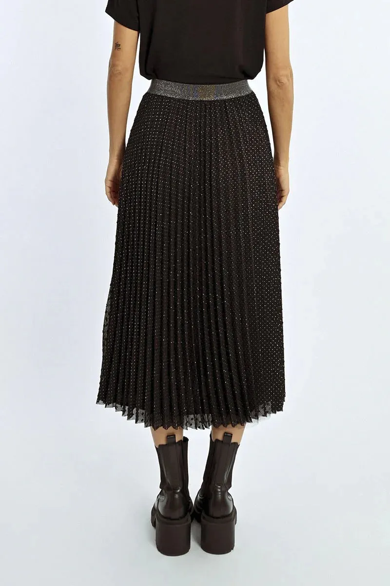 Pleated Plumetis Skirt